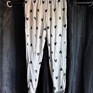 Disney Gray Sweatpants with Black Mickey Pattern